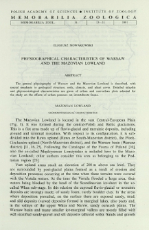 Physiographical characteristics of Warsaw and the Mazovian Lowland