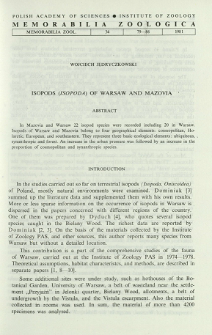 Isopods (Isopoda) of Warsaw and Mazovia