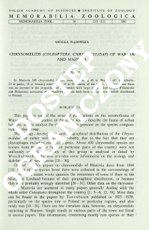 Chrysomelids (Coleoptera, Chrysomelidae) of Warsaw and Mazovia