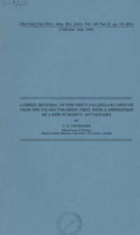 Camelid material of the genus Palaeolama gervais from the Talara Tar-seeps, Peru, with a description of a new subgenus, Astylolama