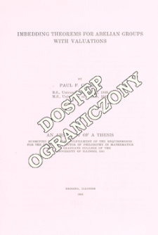 Imbedding theorems for abelian groups with valuations : an abstract of a thesis