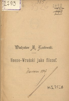 Hoene-Wroński jako filozof