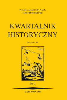 Kwartalnik Historyczny. R. 106 nr 2 (1999), Title pages, Contents