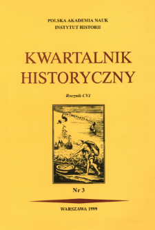 Kwartalnik Historyczny. R. 106 nr 3 (1999), Title pages, Contents