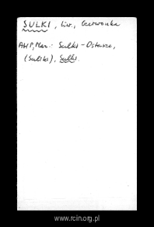 Sulki. Files of Liw district in the Middle Ages. Files of Historico-Geographical Dictionary of Masovia in the Middle Ages