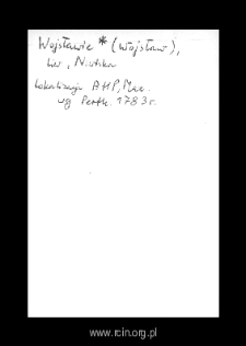 Wojsławie. Files of Liw district in the Middle Ages. Files of Historico-Geographical Dictionary of Masovia in the Middle Ages