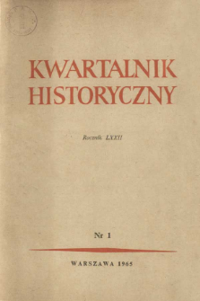 Kwartalnik Historyczny R. 72 nr 1 (1965), Listy do redakcji