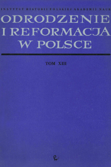 Odrodzenie i Reformacja w Polsce T. 13 (1968), Strony tytułowe, Spis treści, Errata