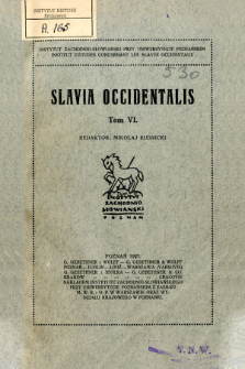 Slavia Occidentalis. T. 6 (1927)