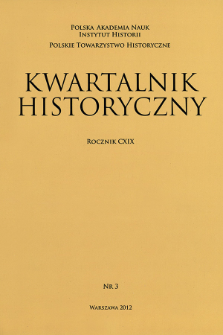 Kwartalnik Historyczny R. 119 nr 3 (2012), Title pages, Contents