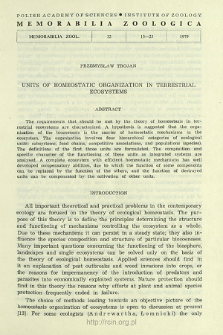 Units of homeostatic organization in terriestrial ecosystems