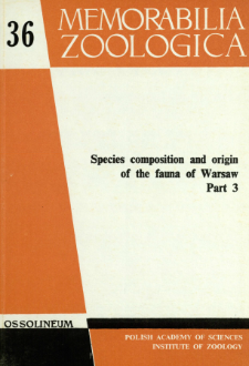 Species composition and origin of the fauna of Warsaw. Pt. 3