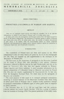 Springtails (Collembola) of Warsaw and Mazovia