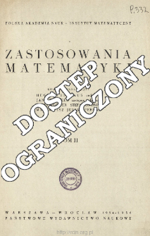 Zastosowania Matematyki, Spis treści i dodatki. T.2 (1954-1956)
