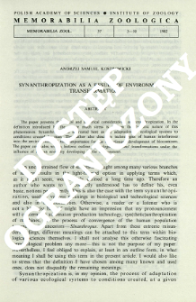 Synanthropization as a result of environmental transformation