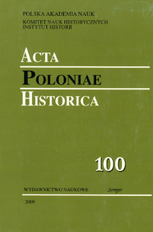 Acta Poloniae Historica T. 100 (2009), Title pages, Contents