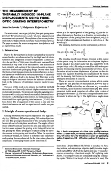 The measurement of thermally induced in-plane displacements using fibre-optic grating interferometry