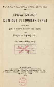 Sprawozdanie Komisji Fizjograficznej T. 62 (1927)