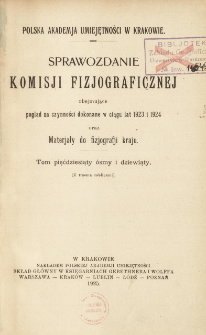Sprawozdanie Komisji Fizjograficznej T. 58-59 (1923 i 1924)