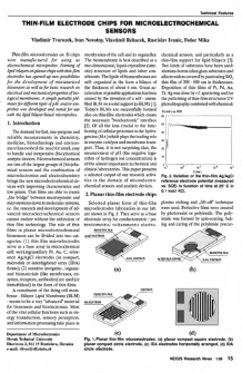 Thin-film electrode chips microelectrochemical sensors