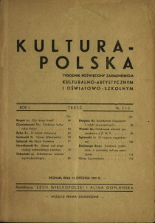 Kultura Polska : tygodnik poświęcony zagadnieniom kulturalno-artystycznym i oswiatowo-szkolnym 1939[1943] N.2-3