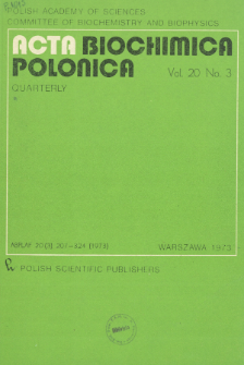 Acta biochimica Polonica, Vol. 20, No. 3, 1973