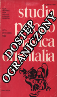 Studia Polono-Slavica Orientalia. Acta Litteraria.[T.] 8 (1984)