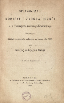 Sprawozdanie Komisji Fizjograficznej T. 1 (1866)
