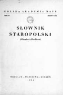Słownik Staropolski. T. 4 z. 4 (23), (Mieszkać - Modlitwa)
