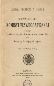 Sprawozdanie Komisji Fizjograficznej T. 26 (1890)