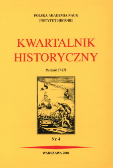 Kwartalnik Historyczny R. 108 nr 4 (2001), Strony tytułowe, spis treści