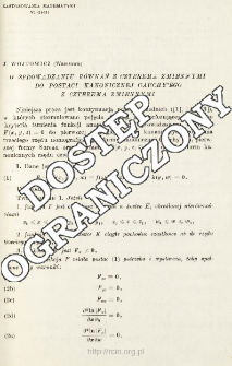 O sprowadzaniu r&oacute;wnań z czterema zmiennymi do postaci kanonicznej Cauchy'ego z czterema zmiennymi
