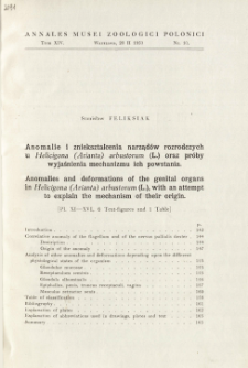 Anomalies and deformations of the genital organs in Helicigona (Arianta) arbustorum (L.), with an attempt to explain the mechanism of their origin