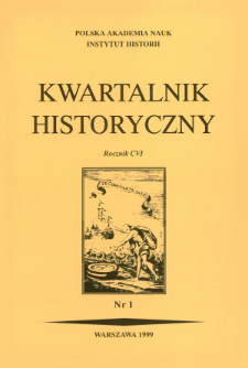Kwartalnik Historyczny. R. 106 nr 1 (1999), Strony tytułowe, spis treści