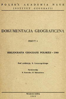 Bibliografia geografii polskiej - 1960
