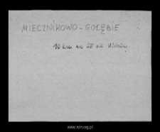 Miecznikowo-Gołębie. Files of Mlawa district in the Middle Ages. Files of Historico-Geographical Dictionary of Masovia in the Middle Ages