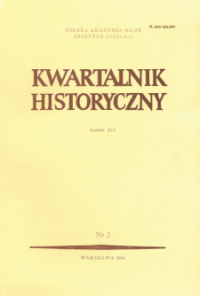Kwartalnik Historyczny. R. 91 nr 2 (1984), Title pages, Contents