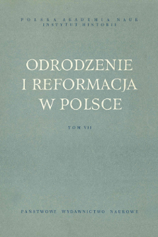 Indeks do pięciu tom&oacute;w "Odrodzenia i Reformacji" : indeks os&oacute;b, indeks miejscowości