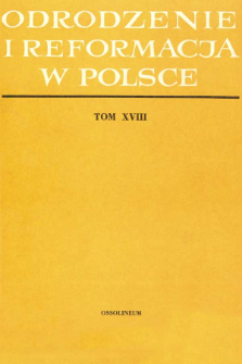 Odrodzenie i Reformacja w Polsce T. 18 (1973), Reviews