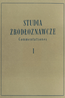 Studia Źródłoznawcze = Commentationes. T. 1 (1957), Dyskusje