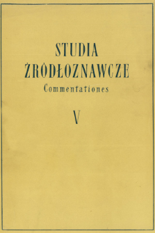 Studia Źr&oacute;dłoznawcze = Commentationes. T. 5 (1960), Recenzje