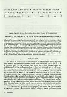 The role of connectivity in the urban landscape: some results of research