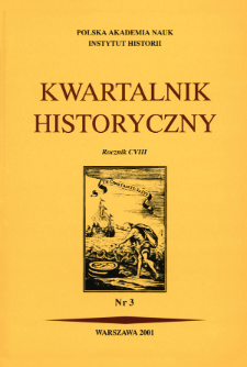 Kwartalnik Historyczny R. 108 nr 3 (2001), Recenzje