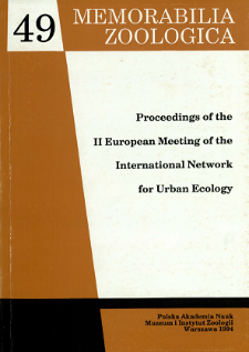 Proceedings of the II European Meeting of the International Network for Urban Ecology, [Mądralin near Warsaw on 15-17 December 1992] - spis treści