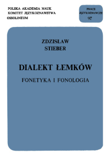 Dialekt Łemków : fonetyka i fonologia