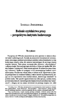 Badanie czytelnictwa prasy - perspektywa instytutu badawczego