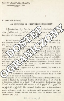 An extension of Chebyshev's ineqality