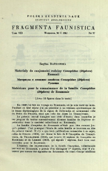 Materiały do znajomości rodziny Conopidae (Diptera) Rumunii = Materialy k poznani&ucirc; semejstva Conopidae (Diptera) Rumynii