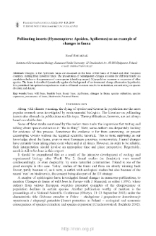 Pollinating insects (Hymenoptera: Apoidea, Apiformes) as an example of changes in fauna