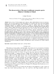 The characteristics of the most troublesome mosquito species (Diptera: Culicidae) in Poland